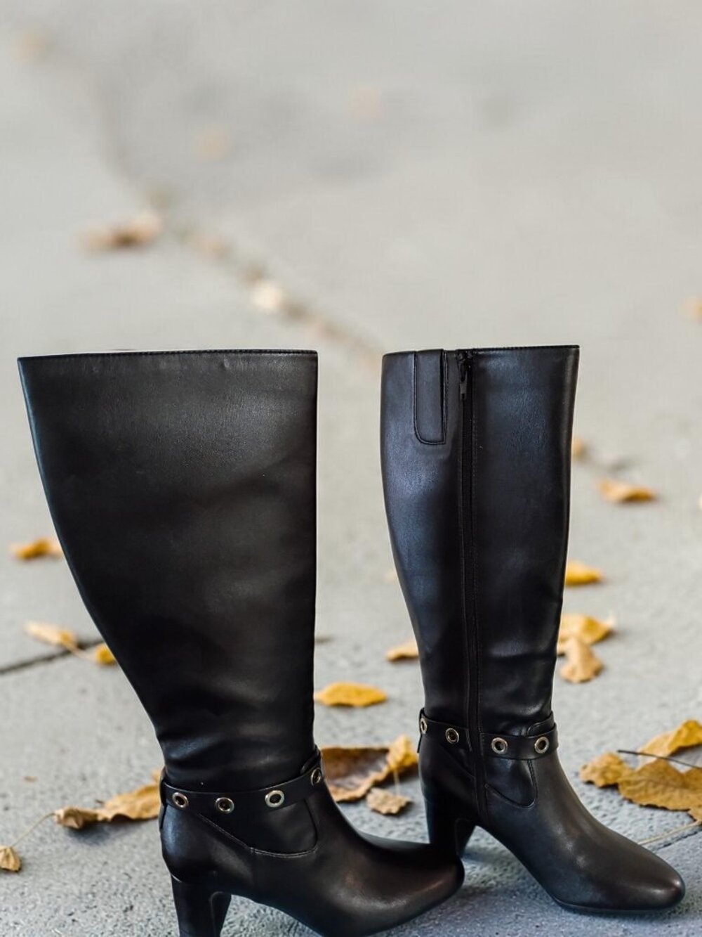 NWT LifeStride Tansy Black Wide Width Knee High Boots Size 6.5W